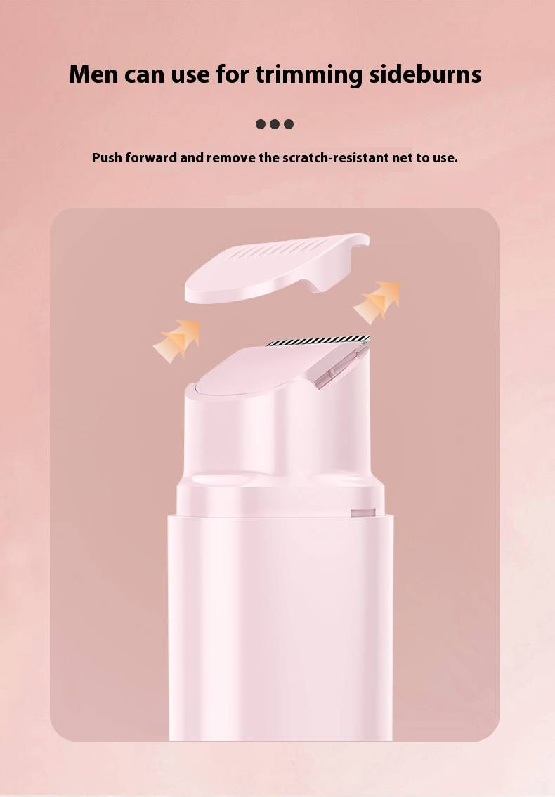 Professional Women's Electric Hair Trimmer For Bikini & Body, Portable USB Rechargeable Shaver With Dual Blades, Pink_voghion.com