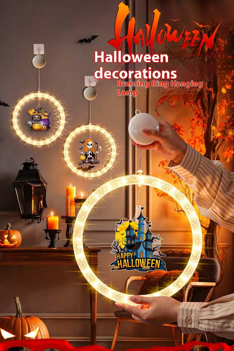 Remote Control Halloween Light Decorations – LED Animated Running Lights With Spooky Ghost, Pumpkin, Bat, Skeleton & Castle Designs_voghion.com