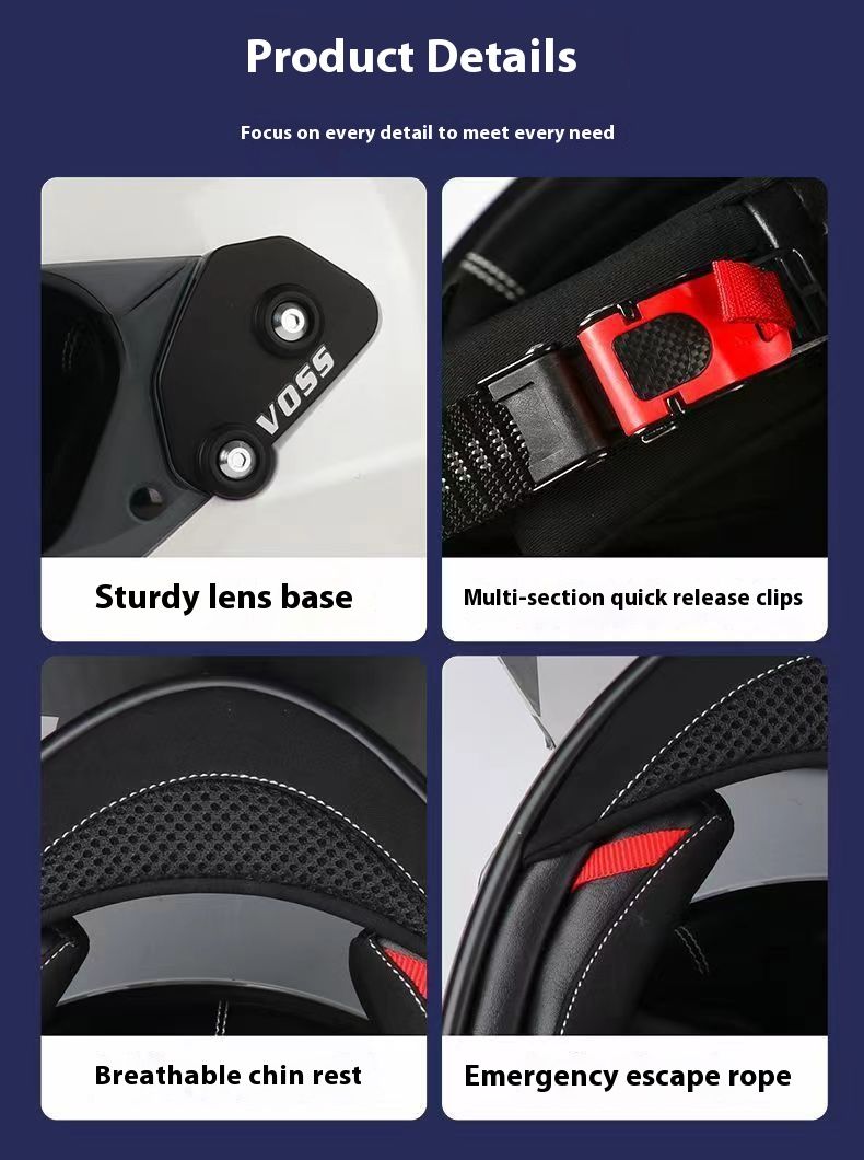 Retro-Integralhelm für Motorradfahrer – DOT- und 3C-zertifizierter Cruiserhelm mit Bluetooth-Kompatibilität, ABS-Schale, verstellbarem Visier_voghion.com