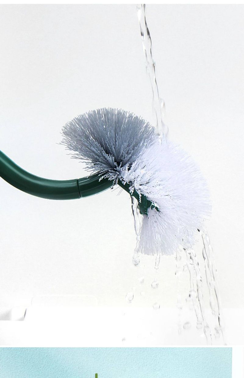 Cactus Toilet Brush Set With Wall-Mount Holder, Long Handle Deep Cleaning, Space-Saving Bathroom Organizer (Ocean Blue/Spruce Green)_voghion.com