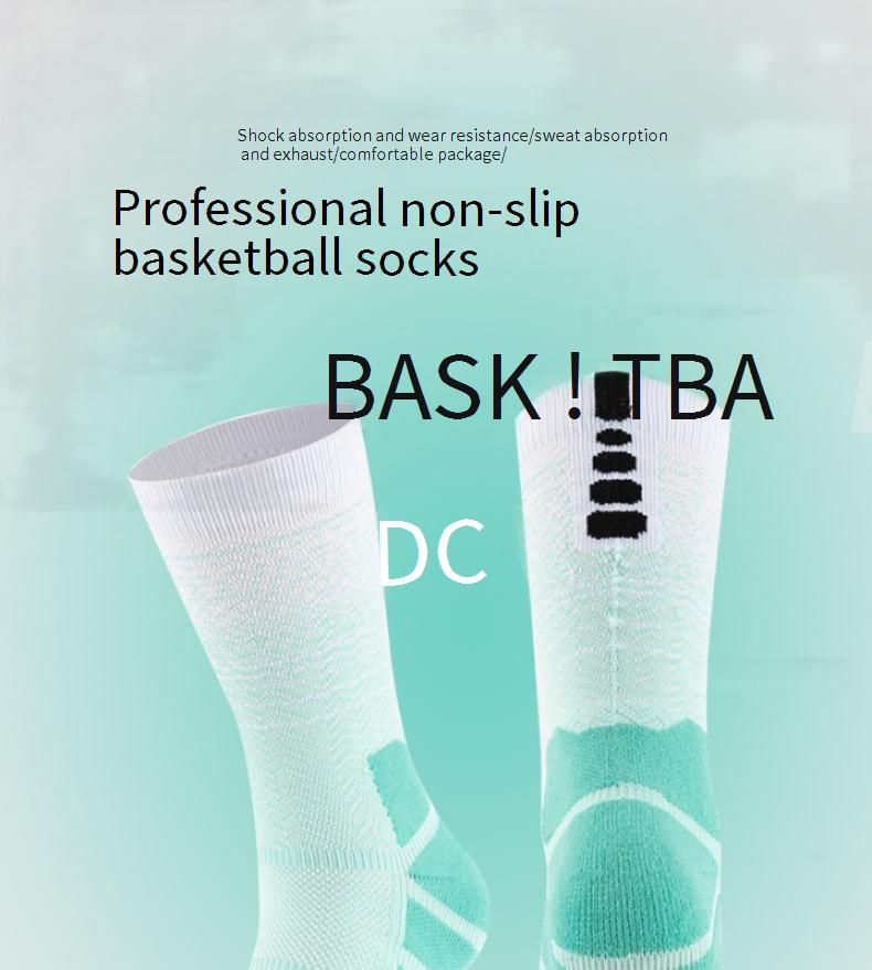 High-Cut Basketball Socks With Anti-Slip Cushioning & Breathable Gradient Design - Moisture-Wicking Performance Socks For Men & Women_voghion.com