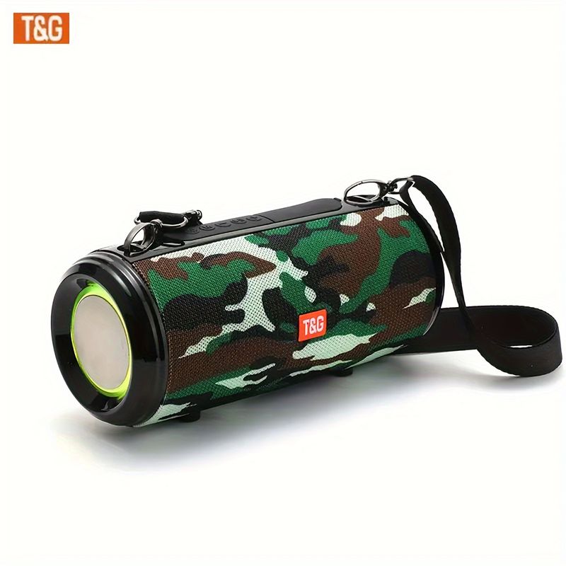 Haut-parleur de basses sans fil portable d'extérieur TG-537 avec câble de chargement et câble auxiliaire - Compatible avec carte enfichable FM TF USB - Profitez d'un son clair et puissant_voghion.com