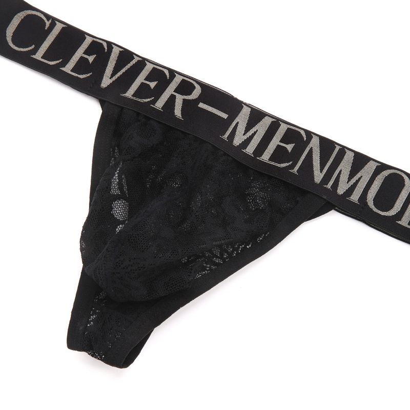 String érotique en dentelle super sexy pour hommes, taille basse, pure luxure, bikini transparent, pantalon T_voghion.com