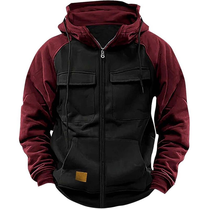 Neues modisches Kapuzen-Sweatshirt mit mehreren Taschen für Herren_voghion.com