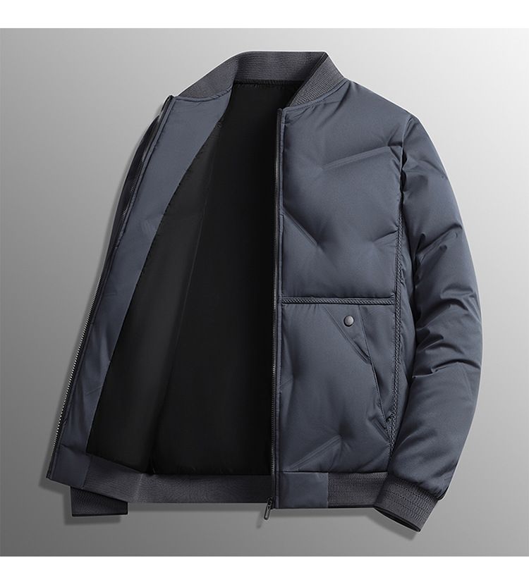 Giacca invernale casual calda in piumino d'anatra grigio corto 2025_voghion.com