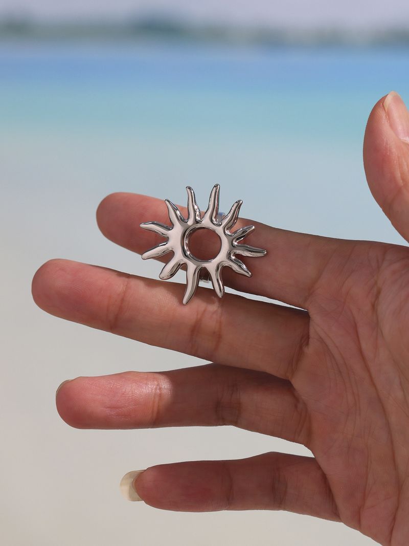 Golden Sun Ring Personality Exaggerated Open Index Finger Ring_voghion.com