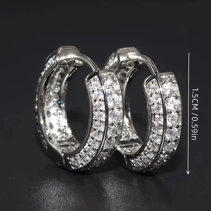 Orecchini a clip per uomo in oro con zirconi, stile creativo per coppie, unisex alla moda_voghion.com