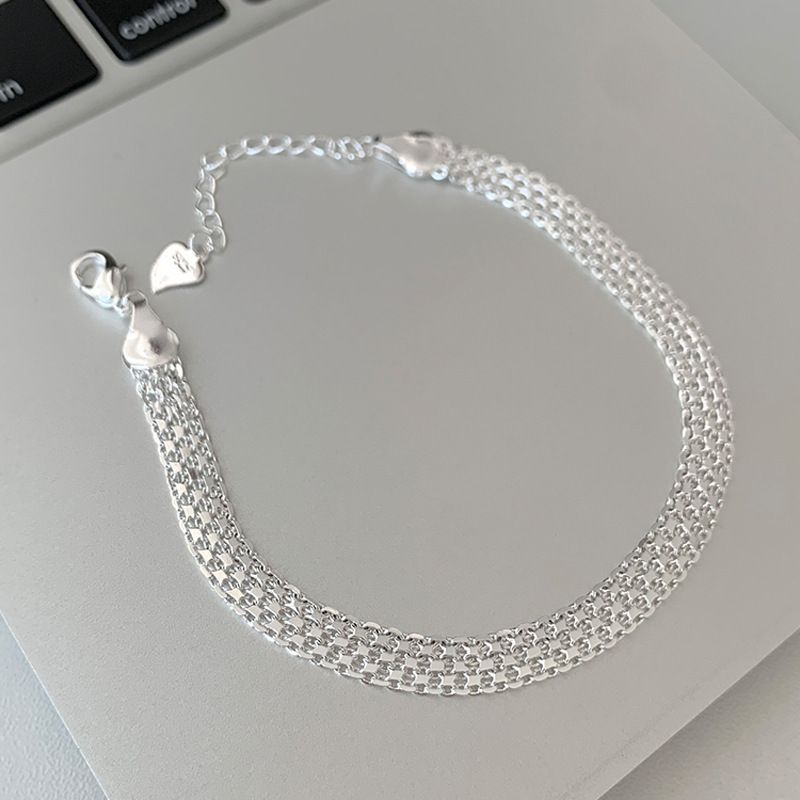 Bracciale scintillante a catena hip-hop, intrecciato per donna, alla moda, tendenza, versione larga, personalità cool_voghion.com
