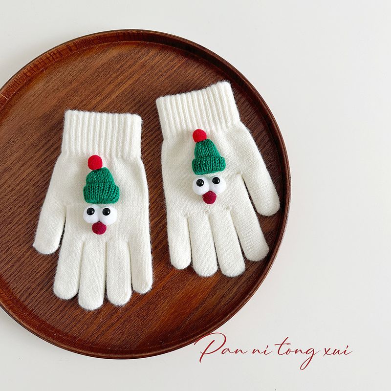 Nowe 2024 Boże Narodzenie Czerwone Rękawiczki Palcowe Damskie Zimowe Studentki Urocza Para Koreańska Wersja Grube Ciepło Rowerowe Dotykowe_voghion.com