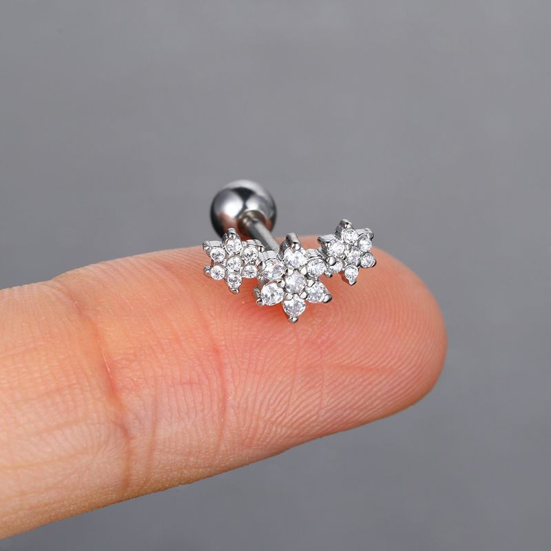 Orecchini piercing unisex per donna con micro zirconi intarsiati, orecchini popolari a forma di farfalla e fiore, a vite, con osso per le orecchie_voghion.com