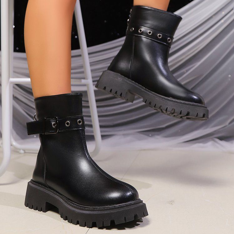Big size and thick snow boots women's new explosive belt buckle warm_voghion.com