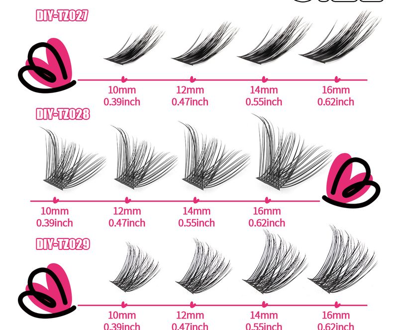 European and American cross border single cluster D curved hair false eyelashes exquisite gift box set DIY segmented natural thick eyelashes_voghion.com