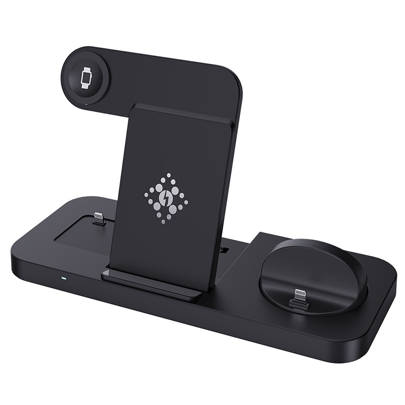 6 in 1 Multifunctional Foldable Vertical Wireless Charger (Black)_voghion.com