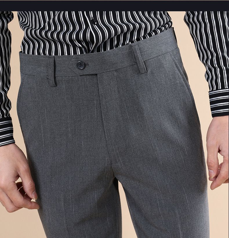 Men's Slim Fit Dress Pants For Business Casual - Wrinkle-Free & Stretchable Polyester Blend Trousers With Comfortable Tailored Fit_voghion.com