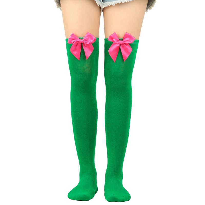 Calze sexy con fiocco per San Valentino sopra il ginocchio, calze alte, calze da donna, calze per feste di appuntamenti_voghion.com