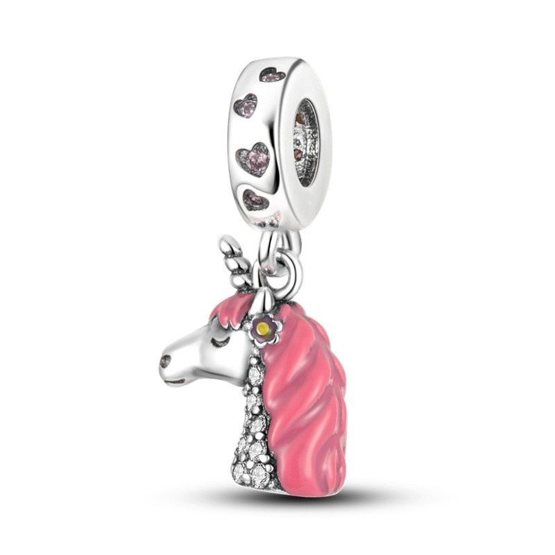 Gioielli da donna in argento 925 placcato in rame, accessori con perline fai da te, grazioso braccialetto con animale, collana, ciondolo, regalo_voghion.com
