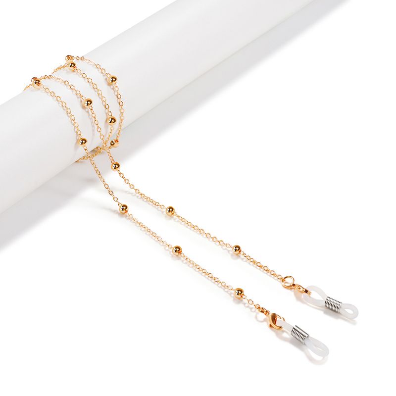 Chic Anti-slip Metal Beaded Reading Glasses Sunglasses Neck Cord Rope Chain_voghion.com