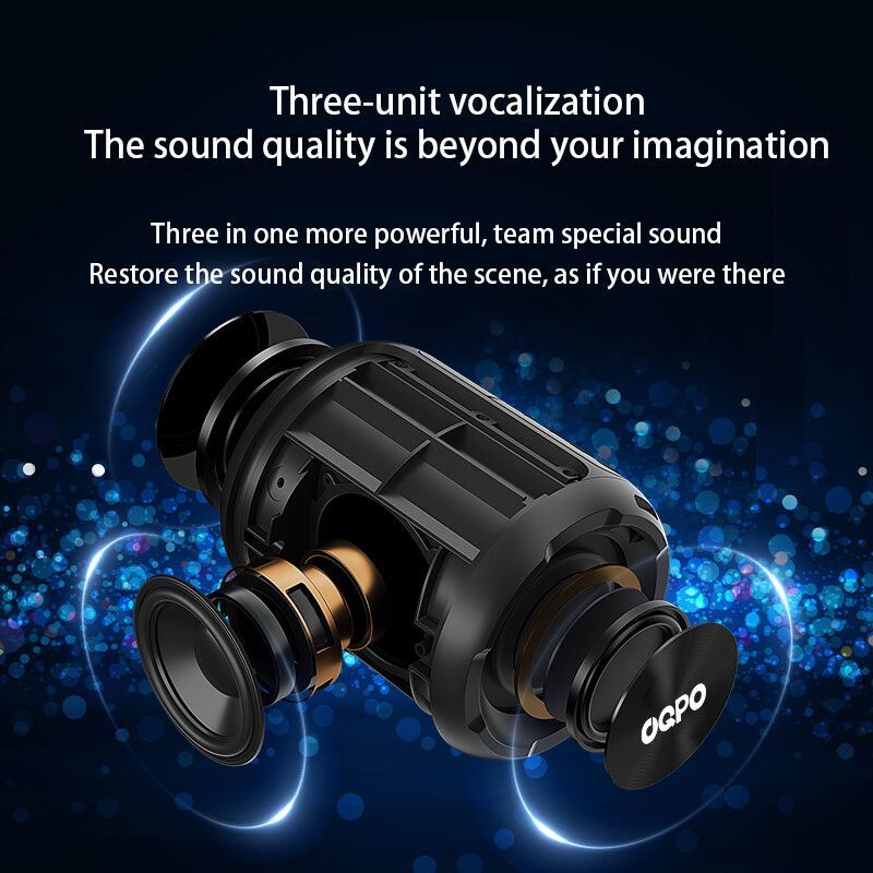 OQPO Wireless Outdoor Speaker 40W Power Wireless 5.3 TWS Pairing 360° Surround Sound Deep Bass Hi-Fi Quality 3 EQ Modes Ideal For Party, Camping, Beach, Pool,Audio_voghion.com