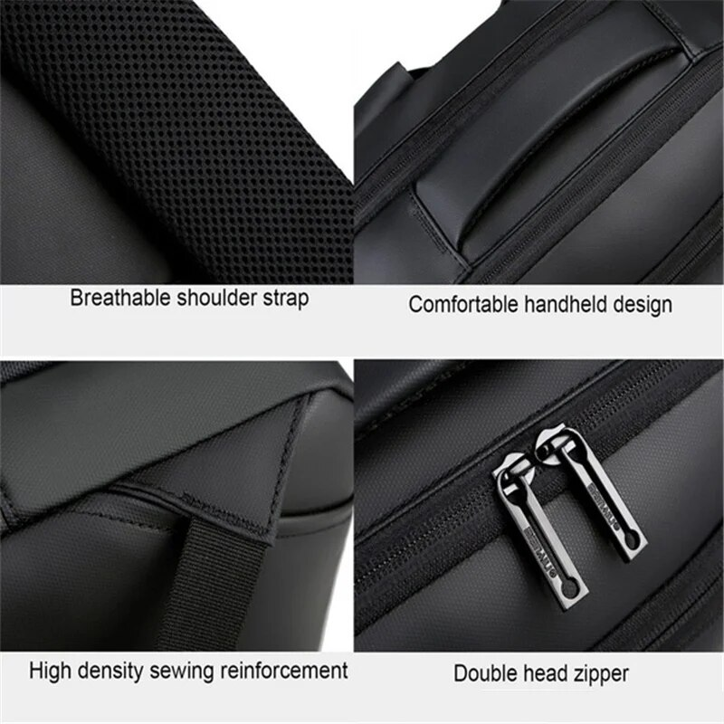 Rucsac elegant pentru notebook de 15,6" pentru bărbați, impermeabil, la modă, nou_voghion.com