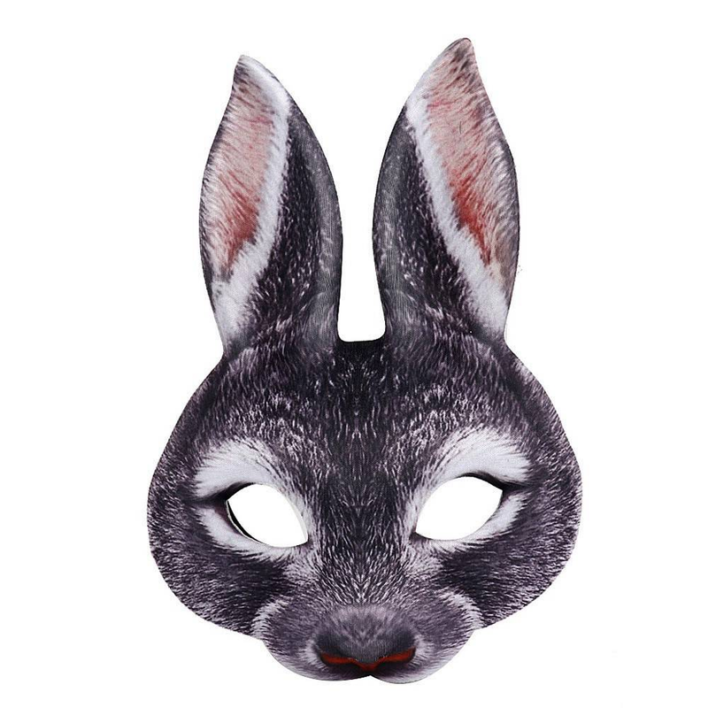 Maschera da coniglio in EVA a mezza faccia per Pasqua, Martedì Grasso, Carnevale, Cosplay, Ballo in maschera_voghion.com