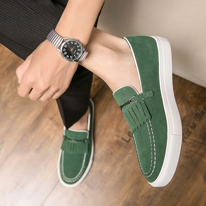 Neue Mode Echtes Leder Retro Business Herren Freizeitschuhe Schwarz Täglich Büro Loafers Ein-Schritt Fahren Party Kleid Hochzeit Herrenschuhe_voghion.com