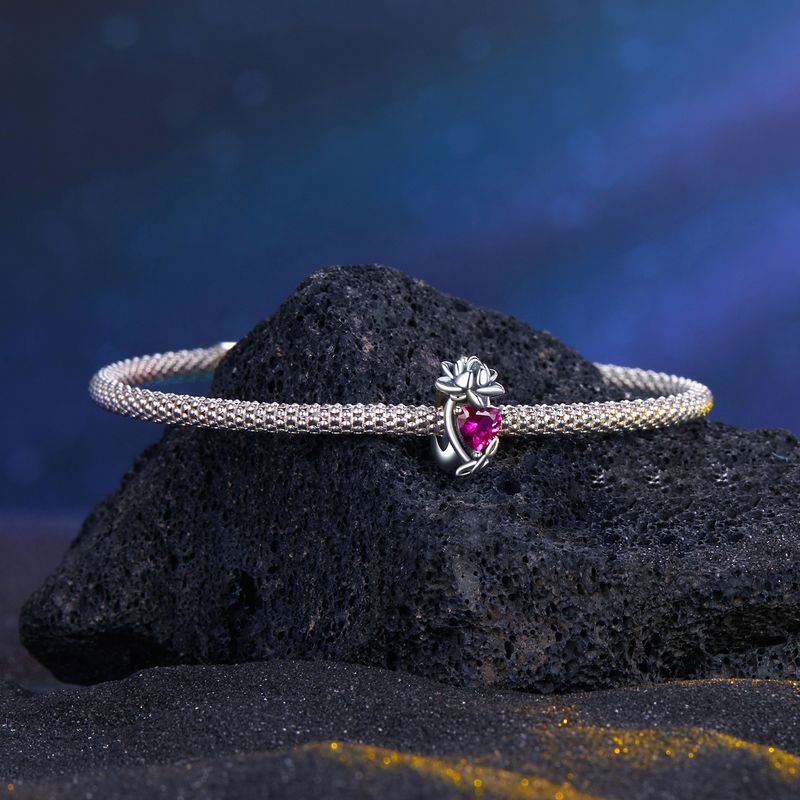 Twaalf geboortestenen-Lotus-bedel Sterling zilveren bedel_voghion.com
