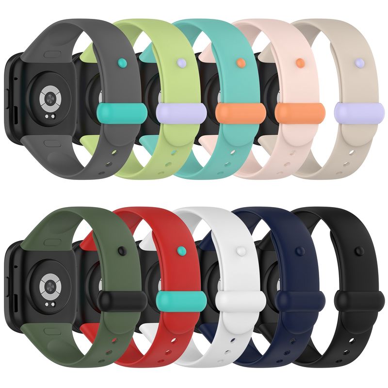 Redmi Watch 3 Tırnak Düğmeli Silikon Saat Kayışı (Siyah) için_voghion.com