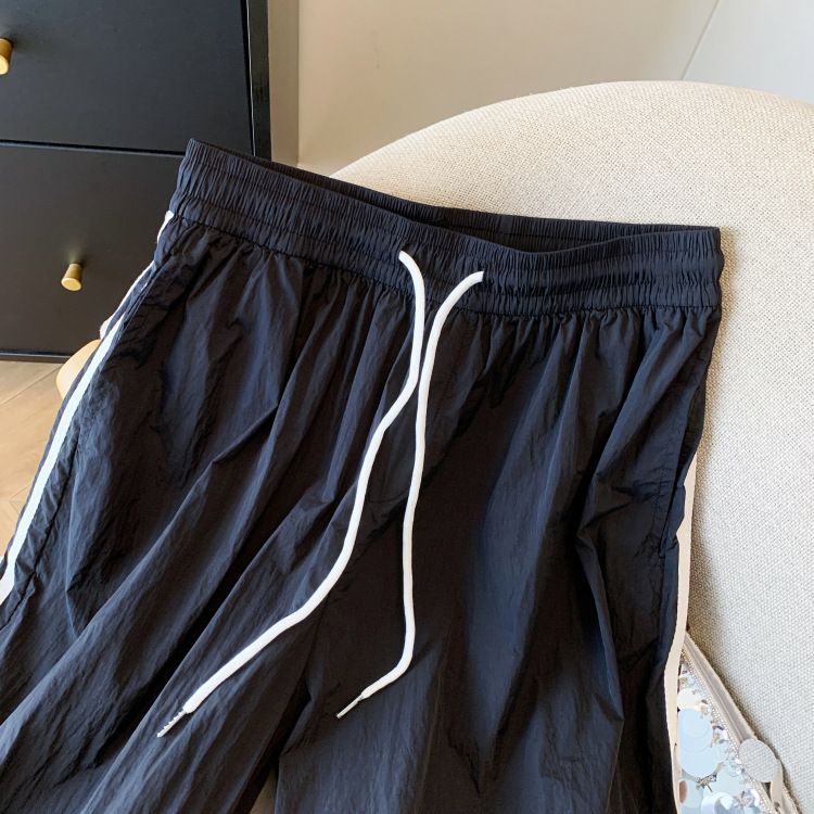 Pantaloni sportivi casual da donna, estivi, con elastico in vita e coulisse, nuovi design, larghi e larghi._voghion.com