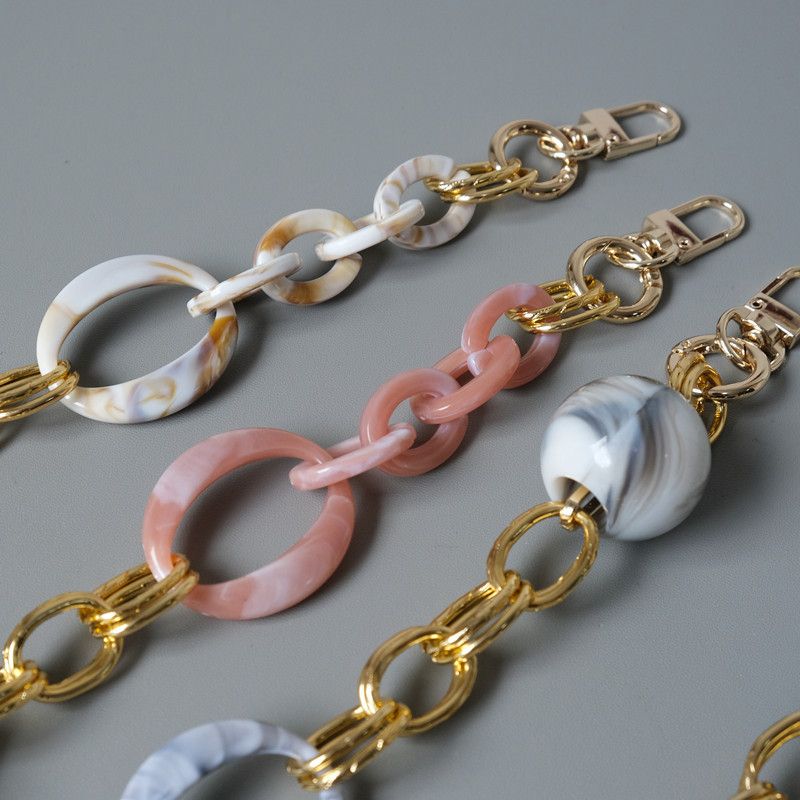 Clear Sweet Baroque Acrylic Resin Vintage Bag Handheld Short Decorative Chain_voghion.com