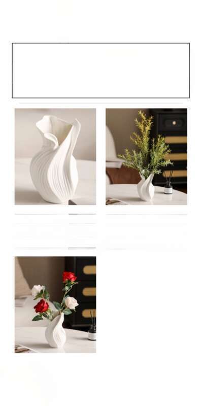 Nordic Creative Ceramic Vase Rotating Aesthetic Ornament Advanced Living Room Entrance Desktop Dining Table Dried Flower_voghion.com