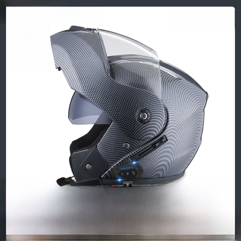 Cască de motocicletă electrică pentru bărbați și femei, în patru sezoane, cască completă cu lentilă dublă, cască de expunere Bluetooth, la modă, cool, pentru jumătate de cască pentru motociclete_voghion.com