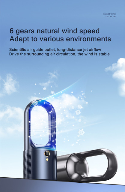 Xiaomi Home Use Electric Bladeless Table Fan Cooler USB Charging Portable Wireless Mini Cooling Fan Ultra Quiet LED Night Light_voghion.com