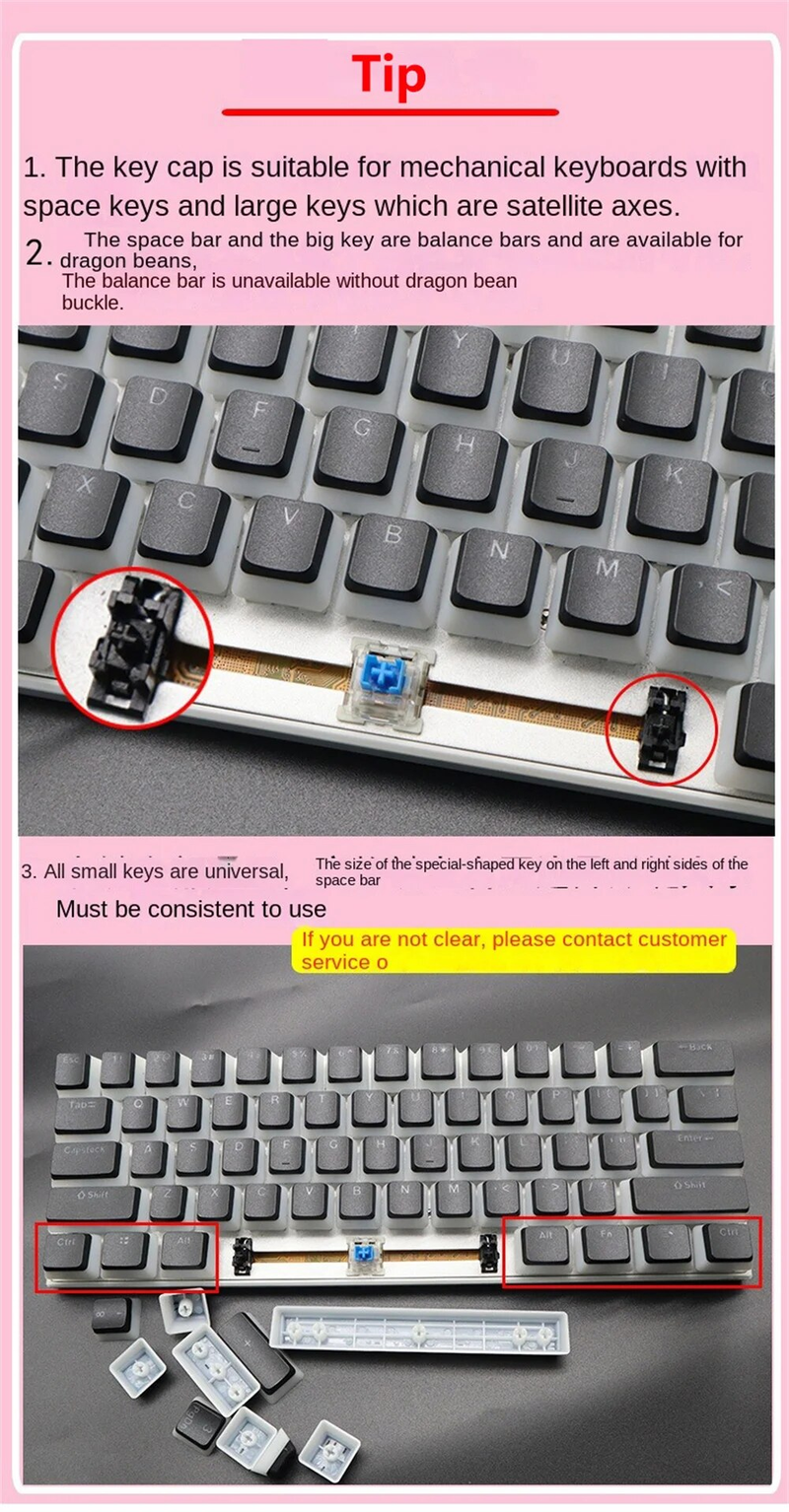104-Tasten Pudding-Tastenkappen OEM-Profil PBT Double Shot-Tastenkappe Für Mx Switch Mechanische Tastatur ISO-Layout RGB-Tastenkappen Mit Hintergrundb_voghion.com