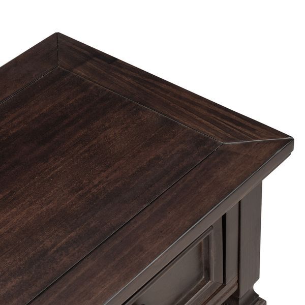 TREXM Classic Retro Style Console Table With Three Top Drawers And Open Style Bottom Shelf, Easy Assembly (Espresso)_voghion.com