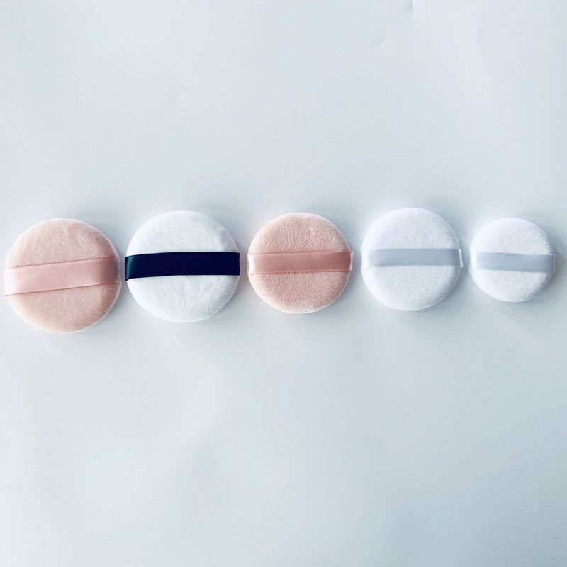 Super Soft Crystal Velvet Black Short Hair Cushion Sponge Small Round Dry Setting Loose Powder Puff_voghion.com