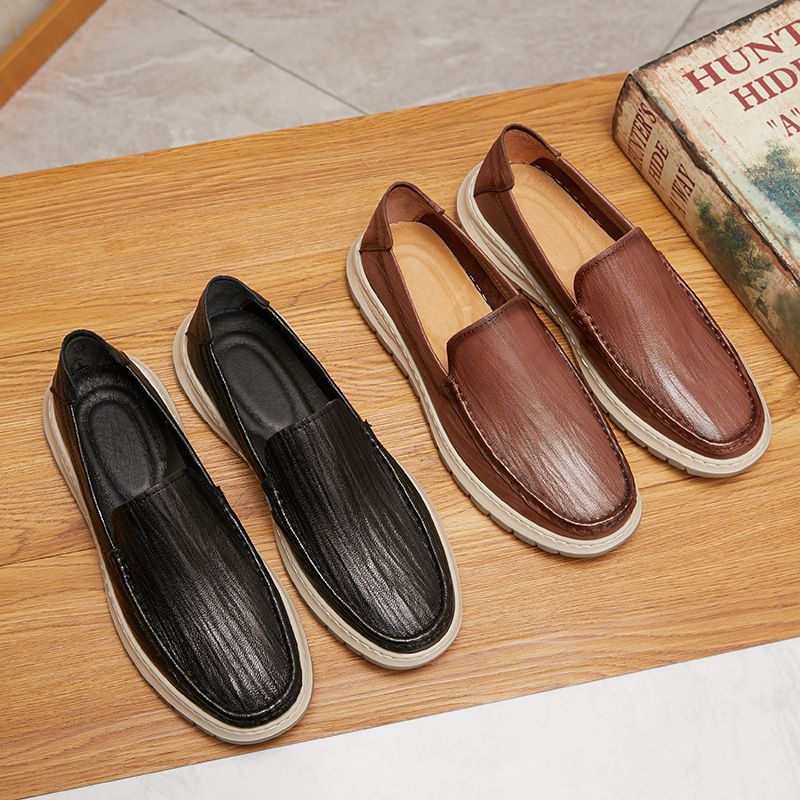 New set of foot comfortable bean shoes flat light breathable men's casual shoes_voghion.com