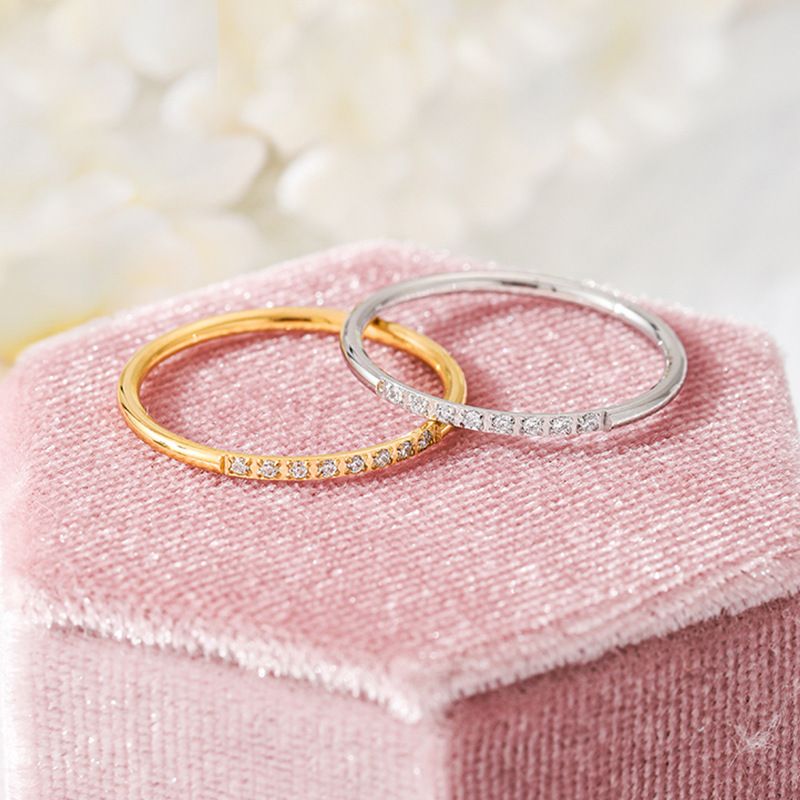 Super Flash Coil Acht Diamantringe, Leichte Luxus-Nische High-End-Sensing-Stacking für Damen, Tragen Von Titanstahl, Nicht Verblassender, Ultrafeiner, Schlichter Ring Ri_voghion.com