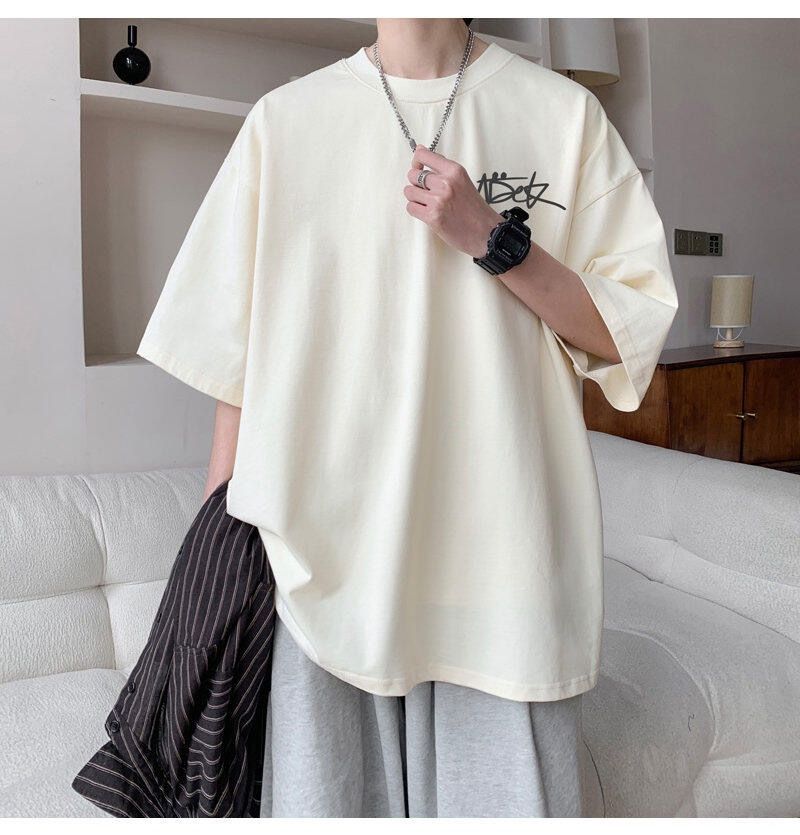 Maglietta a maniche corte da uomo, taglie forti, estiva, casual, ampia, con scollo rotondo e mezza manica, semplice e stampata._voghion.com