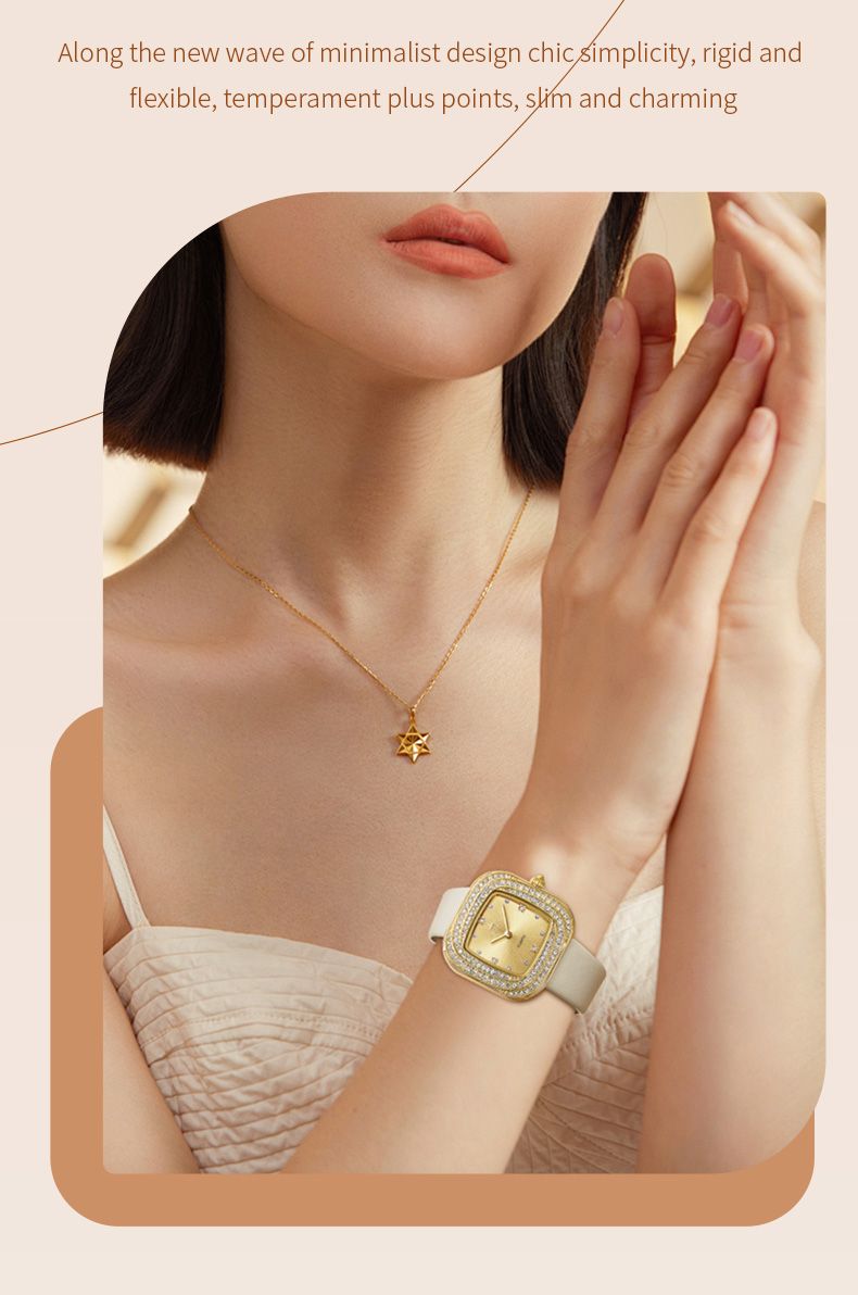 OLEVS 5512 Orologio da donna di lusso con diamanti, comodo cinturino in pelle, orologio impermeabile, design con quadrante quadrato, orologio da donna al quarzo_voghion.com