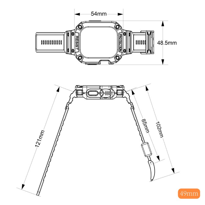 Geschikt voor AppleWatch9Ultra2 horlogeband 49 mm behuizing Schokbestendig Duurzaam Sport TPU Band uit één stuk_voghion.com
