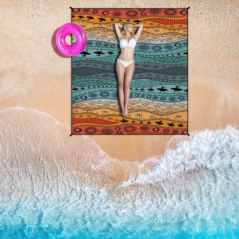 Bohemian Beach Hızlı Kuruyan, Su Geçirmez Ve Nem Geçirmez Açık Hava Piknik Matı, Kamp Battaniyesi_voghion.com