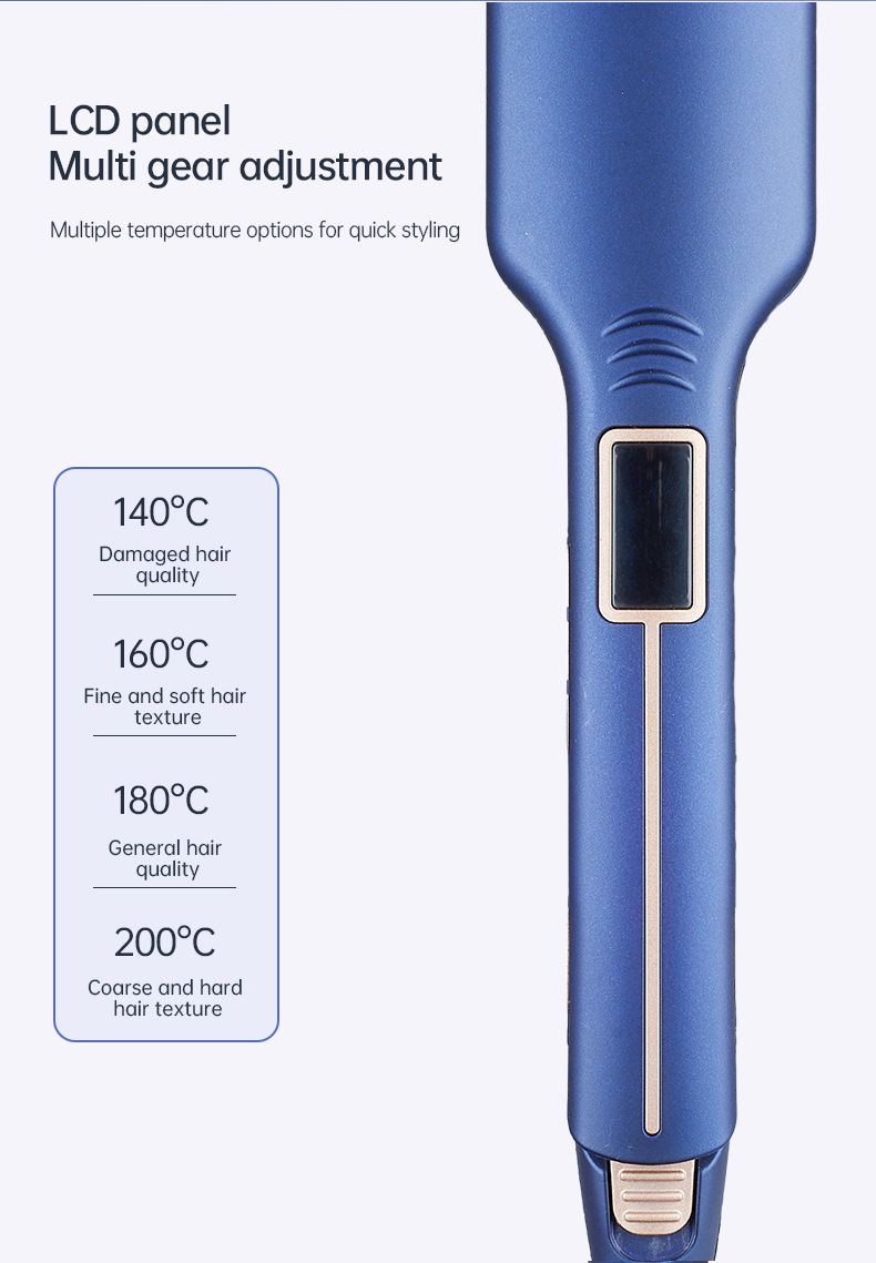 Infrarot-Glätteisen, neue breite Version, mehrstufige Temperatureinstellung, LED-Anzeige, elektrische Haarglättungsplatte_voghion.com
