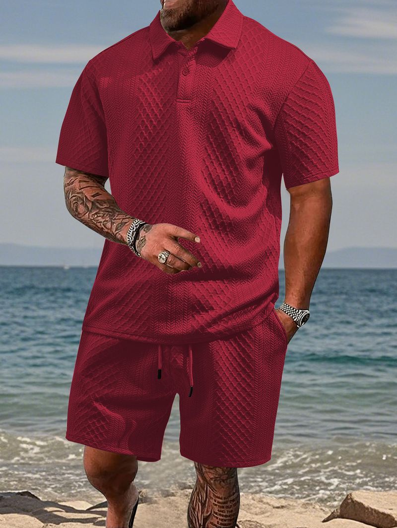 Ropa de verano para hombre, nueva camiseta polo deportiva de manga corta con solapa fina y tejido jacquard para hombre_voghion.com
