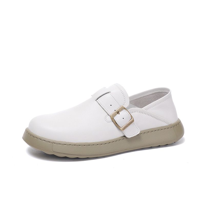 2025 New Men's Sole Genuine Leather Loafers Korean Style Breathable Trendy Slip-On Soft Panel Shoes For Men_voghion.com