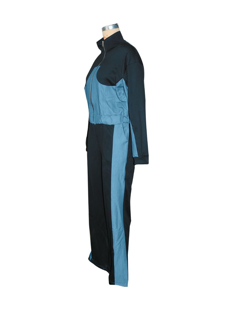 Damenbekleidung Herbst und Winter neue Damen Denim Patchwork Anzug Jacke Hose zweiteiliger Anzug_voghion.com