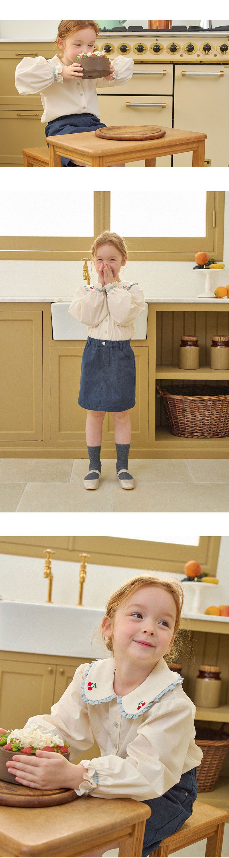 Mutter & Kinder Mode Kinder Mädchen Casual Prinzessin Einfarbig Denim Kurzen Rock_voghion.com