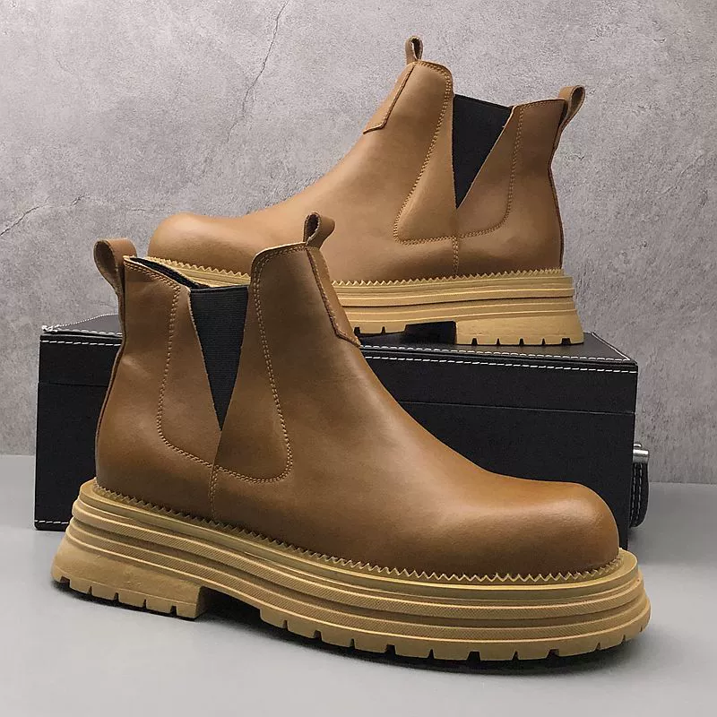 Ghete de piele cu vârf înalt pentru bărbați, toamnă-iarnă, noi, cizme Martin, stil britanic, tendință retro, cizme cowboy pentru bărbați, cizme Martin retro_voghion.com
