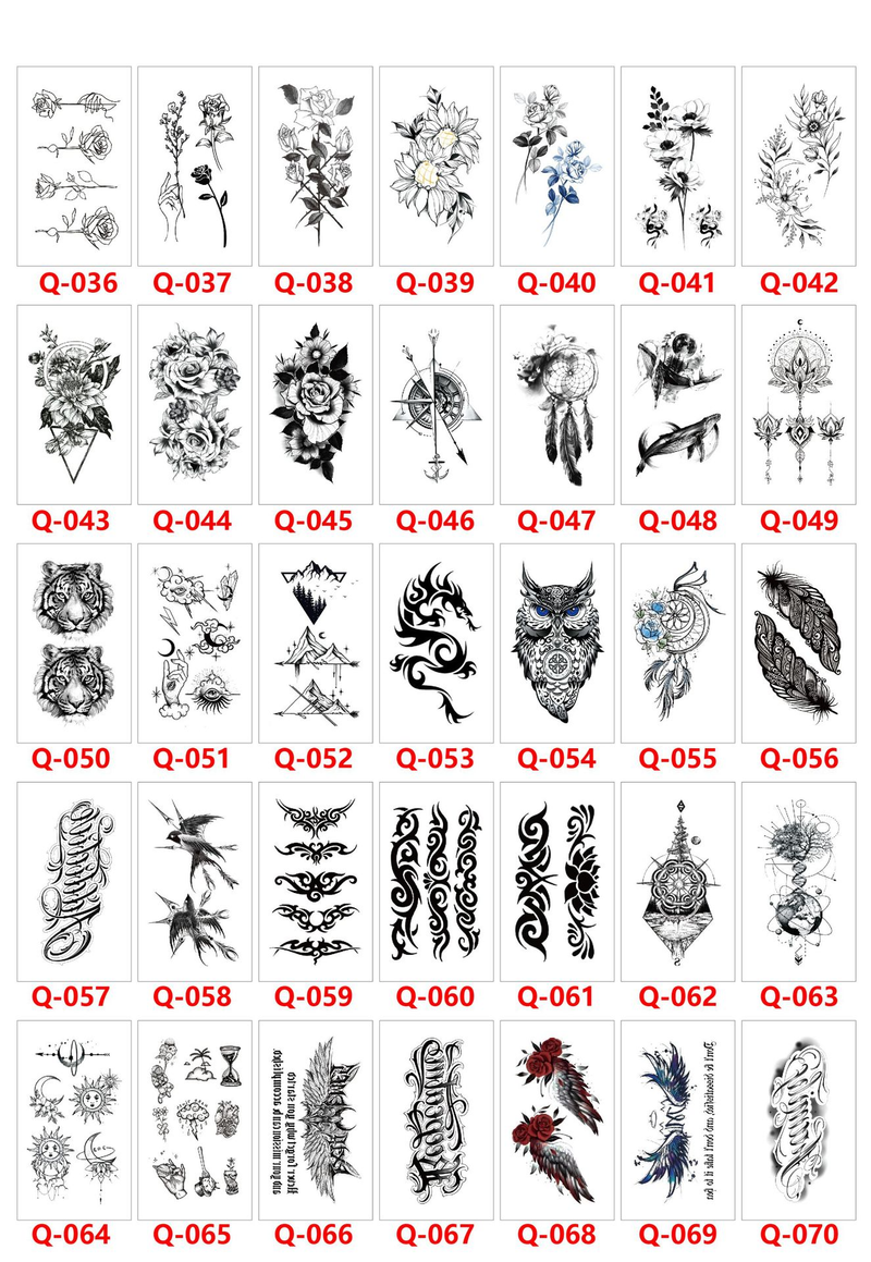 Q 041-080 Kleine frische wasserdichte Tattoo Aufkleber Set jede Kombination_voghion.com