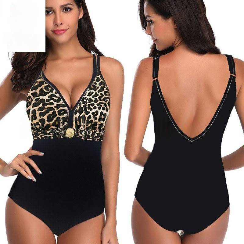 Einteiliger Badeanzug für Damen – Übergröße, sexy Metallic-Akzente, hohe Taille und Halt, perfekt für Strand und Pool_voghion.com