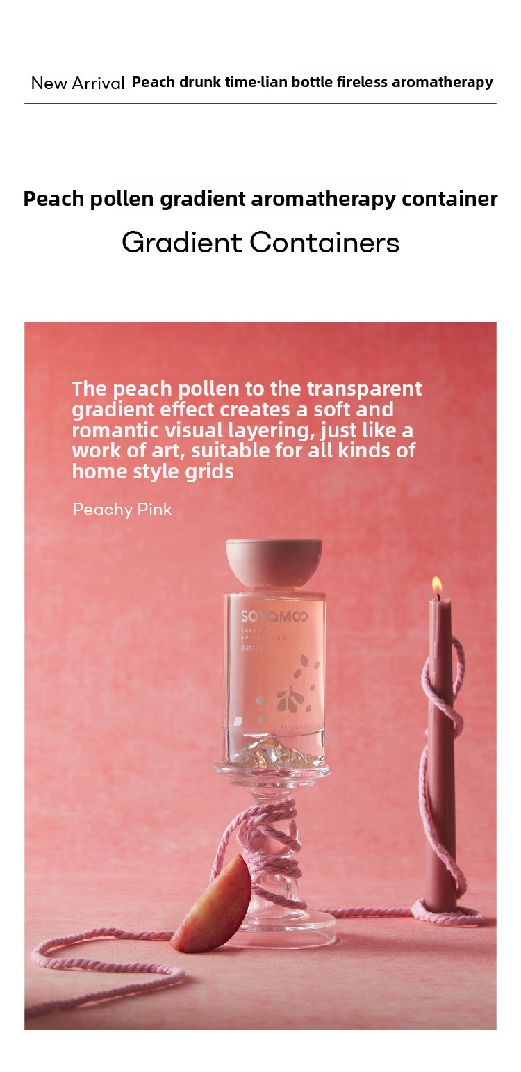 Peach Bliss Reed Diffuser – Bloemig fruitige huisgeur met langdurige geur (300 ml, vervaardigd in Zhejiang)_voghion.com